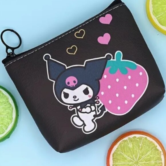 New! Sanrio Kulomi Compact Wallet Faux Leather Coin Purse - Picture 2 of 2